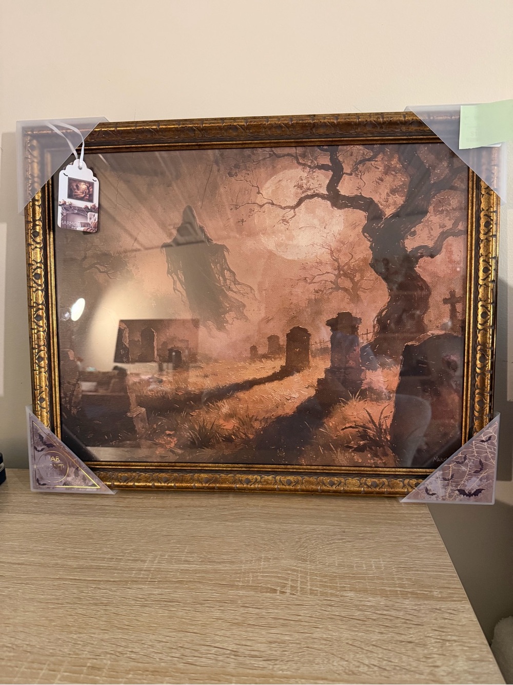 Marmont Hill Vintage Inspired Halloween Graveyard with Haunted Reaper Picture